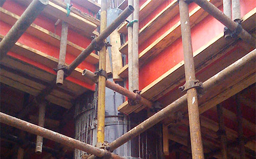 圆柱子木模板用于桥梁墩柱支模